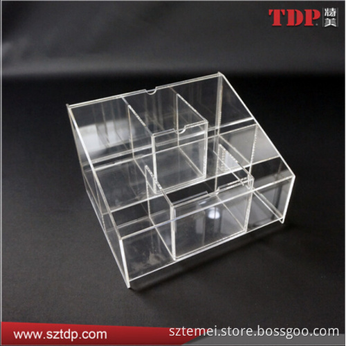 office use counter top plexiglass storage box plastic compartment storage box clear plastic storage box with dividers